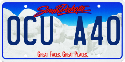 SD license plate 0CUA40