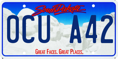 SD license plate 0CUA42