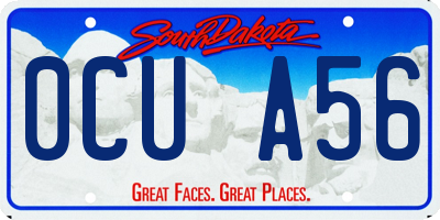 SD license plate 0CUA56
