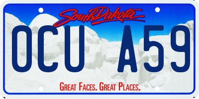 SD license plate 0CUA59