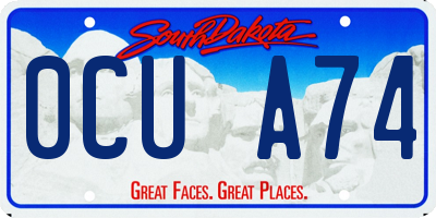 SD license plate 0CUA74