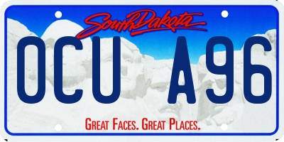 SD license plate 0CUA96