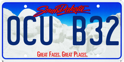 SD license plate 0CUB32