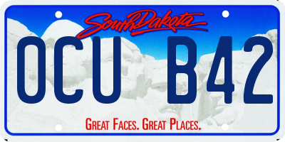 SD license plate 0CUB42