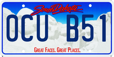SD license plate 0CUB51