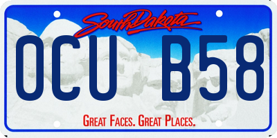 SD license plate 0CUB58