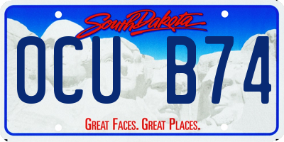 SD license plate 0CUB74