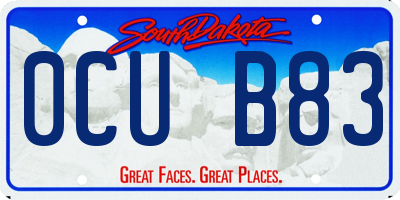SD license plate 0CUB83