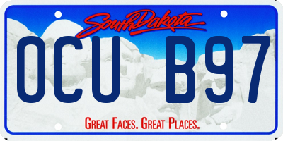 SD license plate 0CUB97