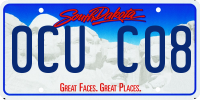 SD license plate 0CUC08