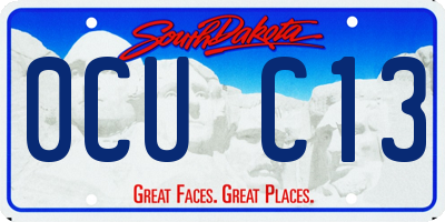 SD license plate 0CUC13