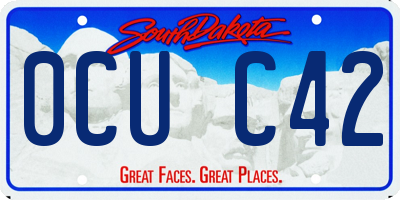 SD license plate 0CUC42