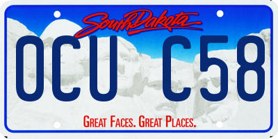 SD license plate 0CUC58