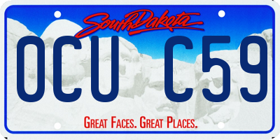 SD license plate 0CUC59