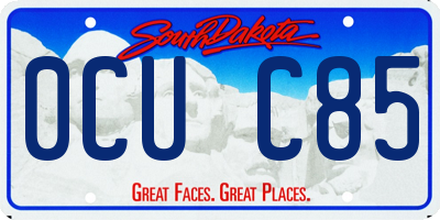 SD license plate 0CUC85