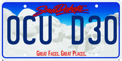 SD license plate 0CUD30