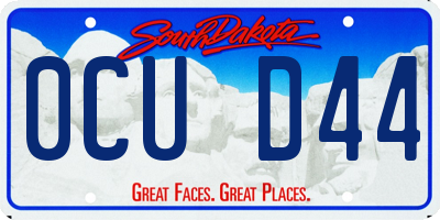 SD license plate 0CUD44