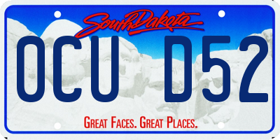SD license plate 0CUD52
