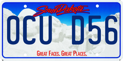 SD license plate 0CUD56