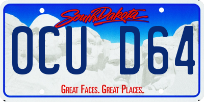 SD license plate 0CUD64