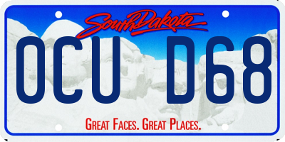 SD license plate 0CUD68