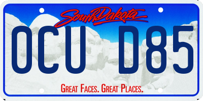 SD license plate 0CUD85