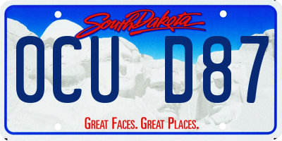 SD license plate 0CUD87