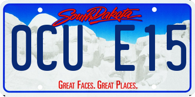 SD license plate 0CUE15