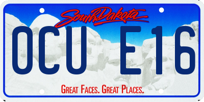 SD license plate 0CUE16