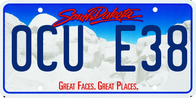 SD license plate 0CUE38