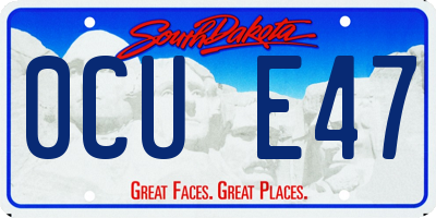 SD license plate 0CUE47