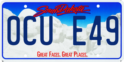 SD license plate 0CUE49