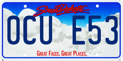 SD license plate 0CUE53
