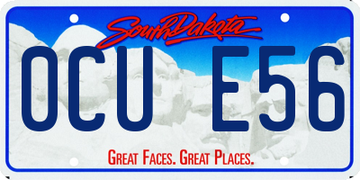 SD license plate 0CUE56