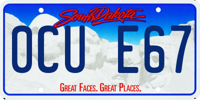SD license plate 0CUE67