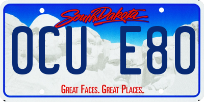 SD license plate 0CUE80