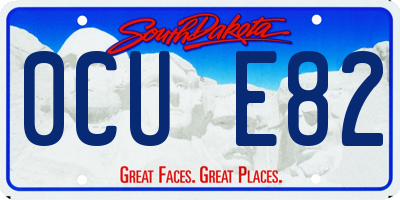 SD license plate 0CUE82