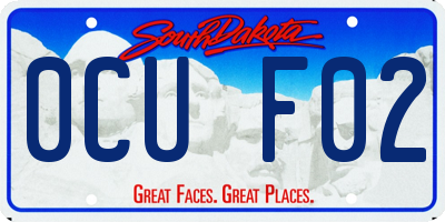 SD license plate 0CUF02