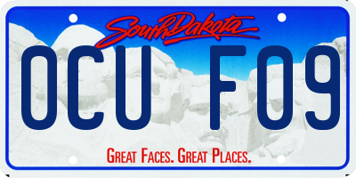 SD license plate 0CUF09