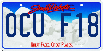 SD license plate 0CUF18