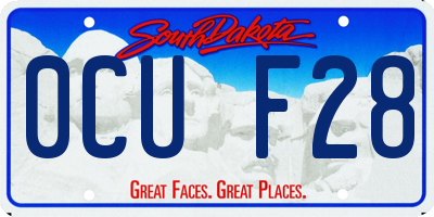 SD license plate 0CUF28