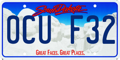 SD license plate 0CUF32