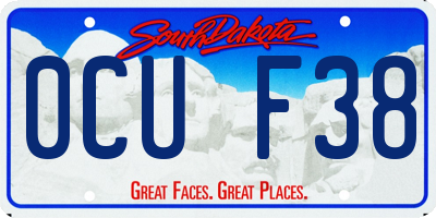 SD license plate 0CUF38