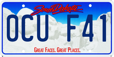 SD license plate 0CUF41