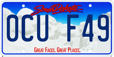 SD license plate 0CUF49