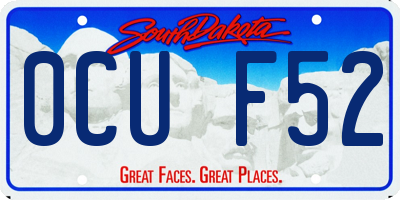 SD license plate 0CUF52
