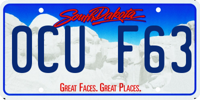 SD license plate 0CUF63
