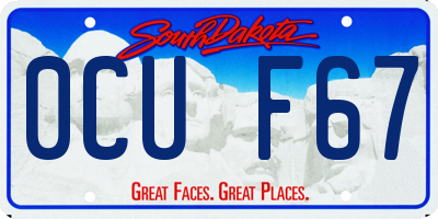 SD license plate 0CUF67
