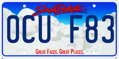 SD license plate 0CUF83