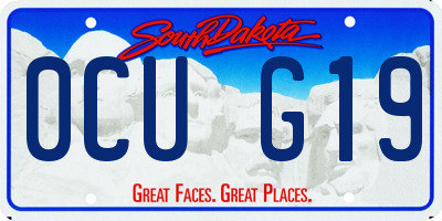 SD license plate 0CUG19